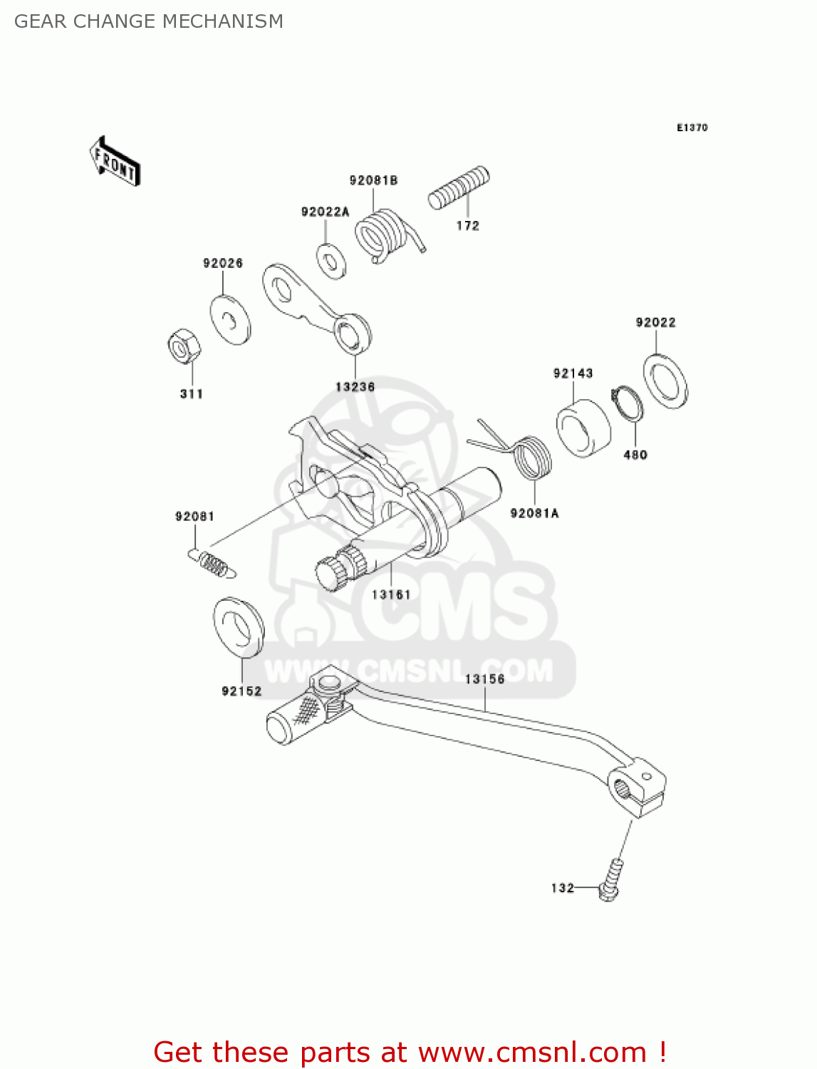 GEAR CHANGE MECHANISM KLX300A10 KLX300R 2005 USA CALIFORNIA CANADA