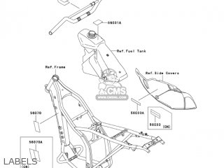 LABELS - KLX300A10 KLX300R 2005 USA CALIFORNIA CANADA