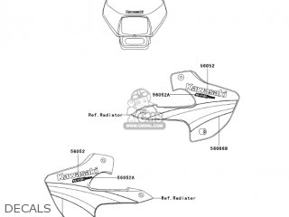 DECALS - KLX300A10 KLX300R 2005 USA CALIFORNIA CANADA