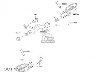 FOOTRESTS - KLX300A10 KLX300R 2005 USA CALIFORNIA CANADA