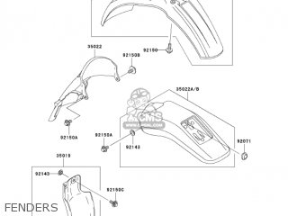 FENDERS - KLX300A10 KLX300R 2005 USA CALIFORNIA CANADA