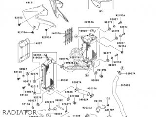RADIATOR - KLX300A10 KLX300R 2005 USA CALIFORNIA CANADA