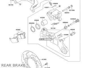 REAR BRAKE - KLX300A10 KLX300R 2005 USA CALIFORNIA CANADA
