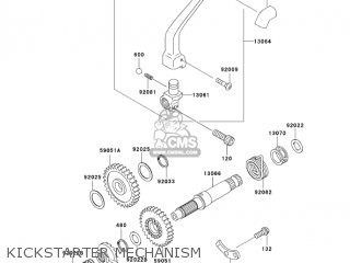 KICKSTARTER MECHANISM - KLX300A10 KLX300R 2005 USA CALIFORNIA CANADA