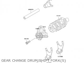 GEAR CHANGE DRUM/SHIFT FORK(S) - KLX300A10 KLX300R 2005 USA CALIFORNIA CANADA
