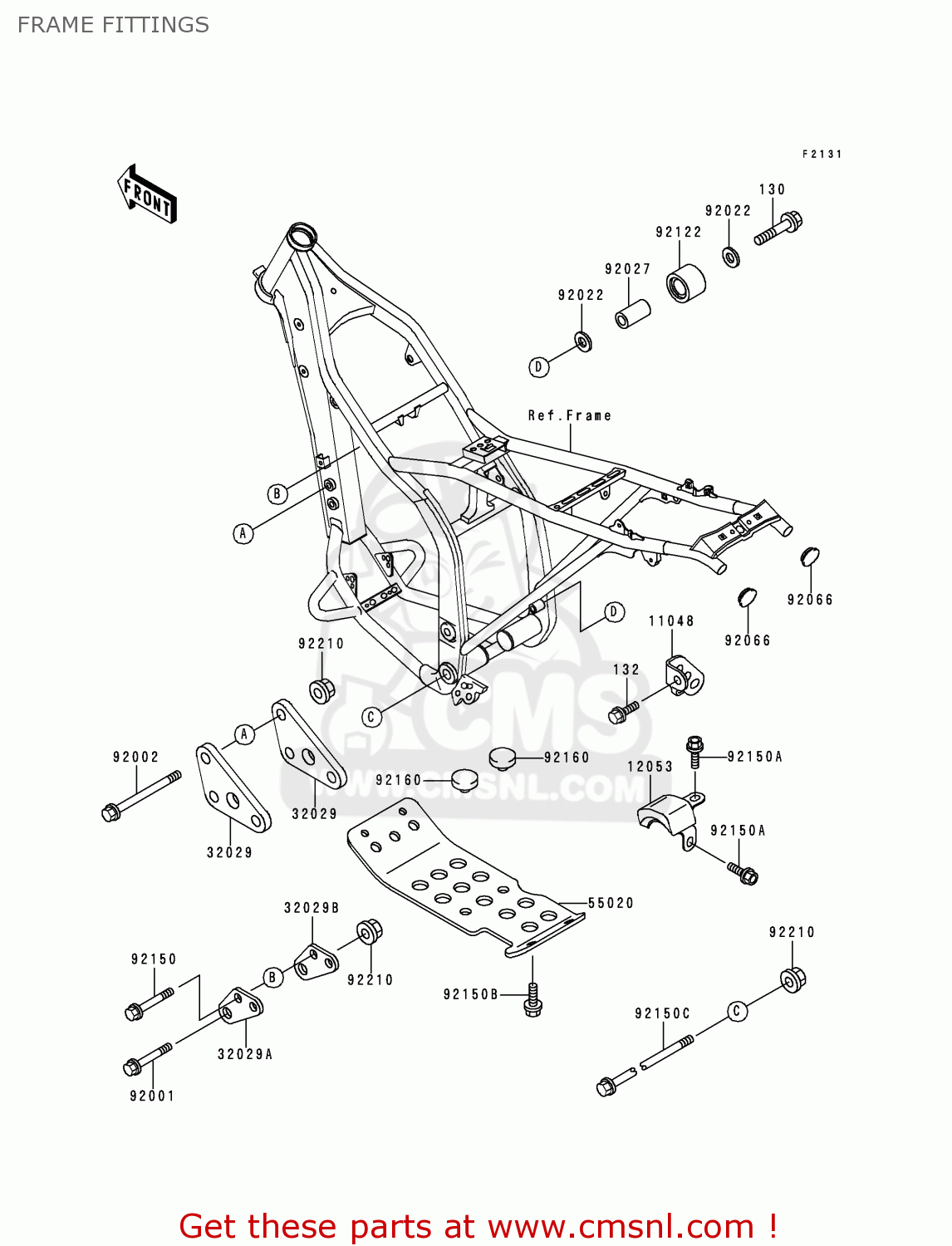 FRAME FITTINGS KLX300A2 KLX300R 1997 EUROPE FR