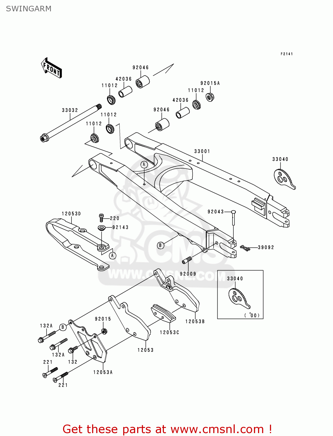 SWINGARM KLX300A2 KLX300R 1997 EUROPE FR
