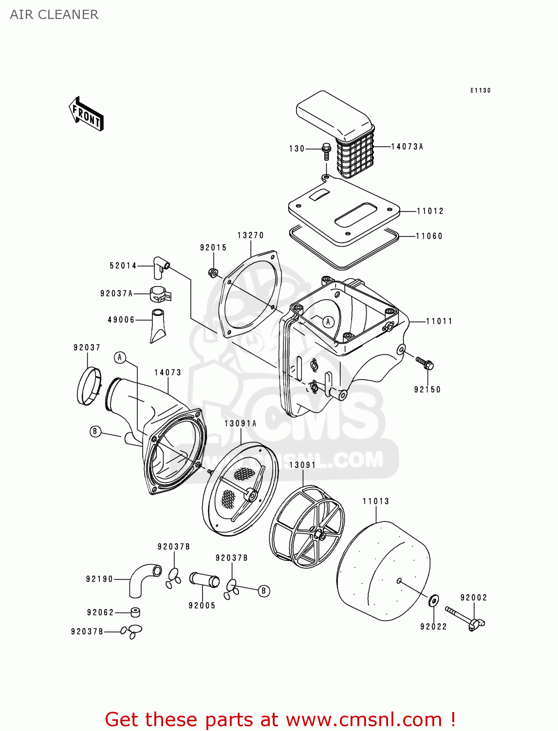 AIR CLEANER KLX300A2 KLX300R 1997 USA CANADA