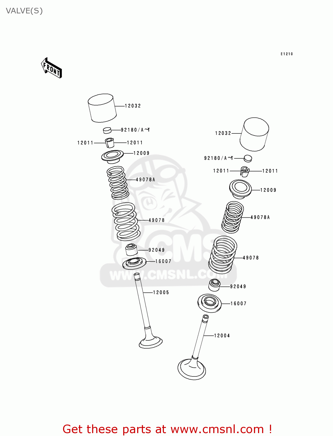 VALVE(S) KLX300A2 KLX300R 1997 USA CANADA