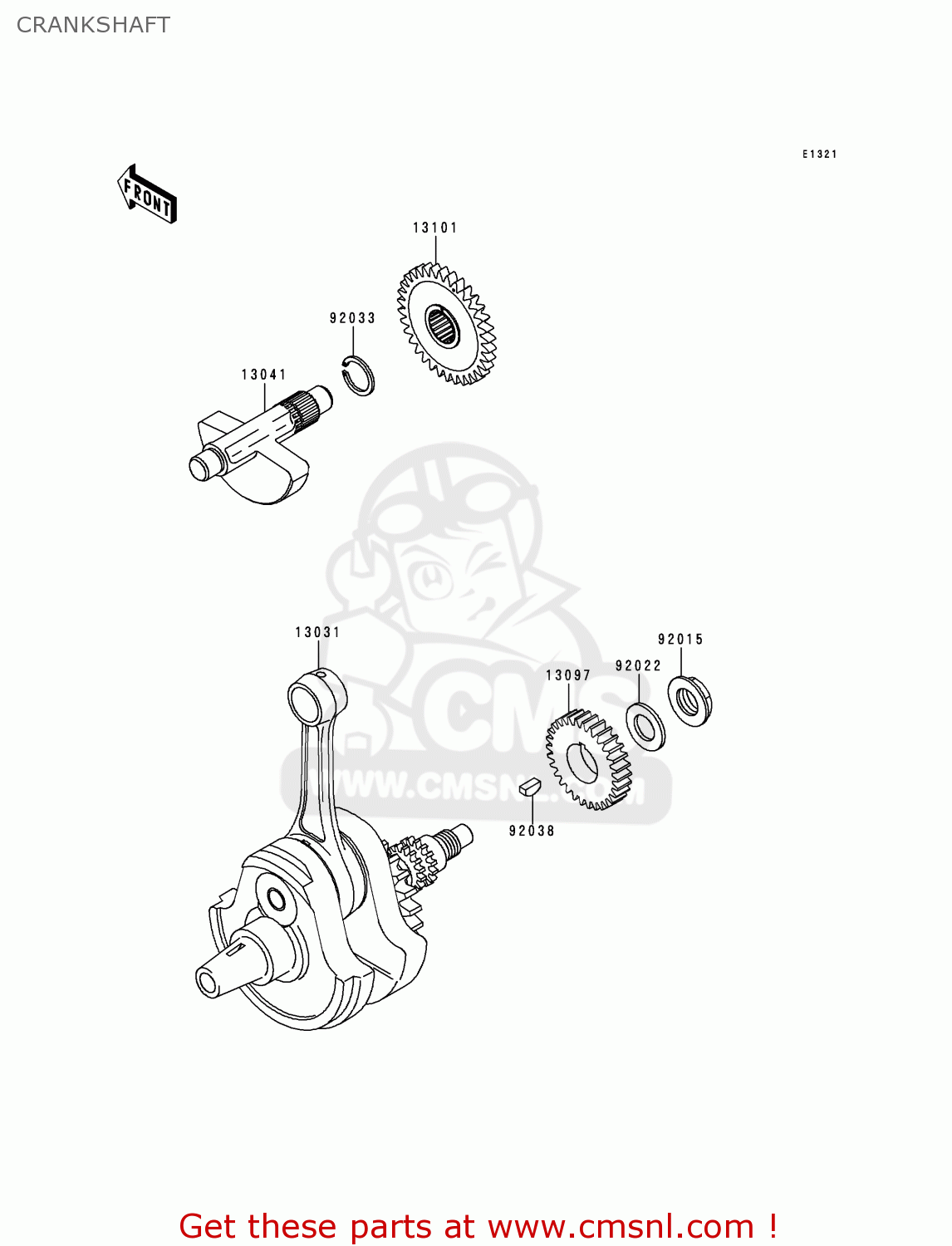 CRANKSHAFT KLX300A2 KLX300R 1997 USA CANADA