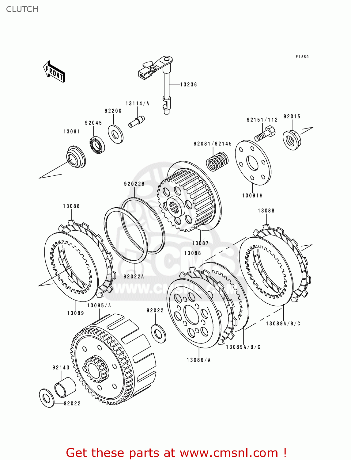 CLUTCH KLX300A2 KLX300R 1997 USA CANADA