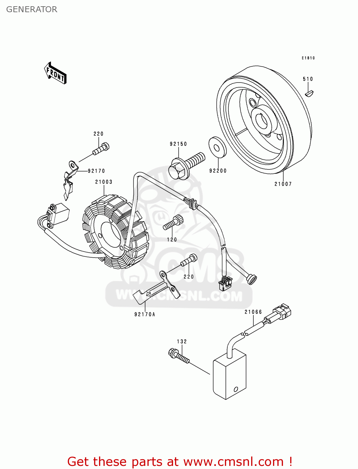 GENERATOR KLX300A2 KLX300R 1997 USA CANADA