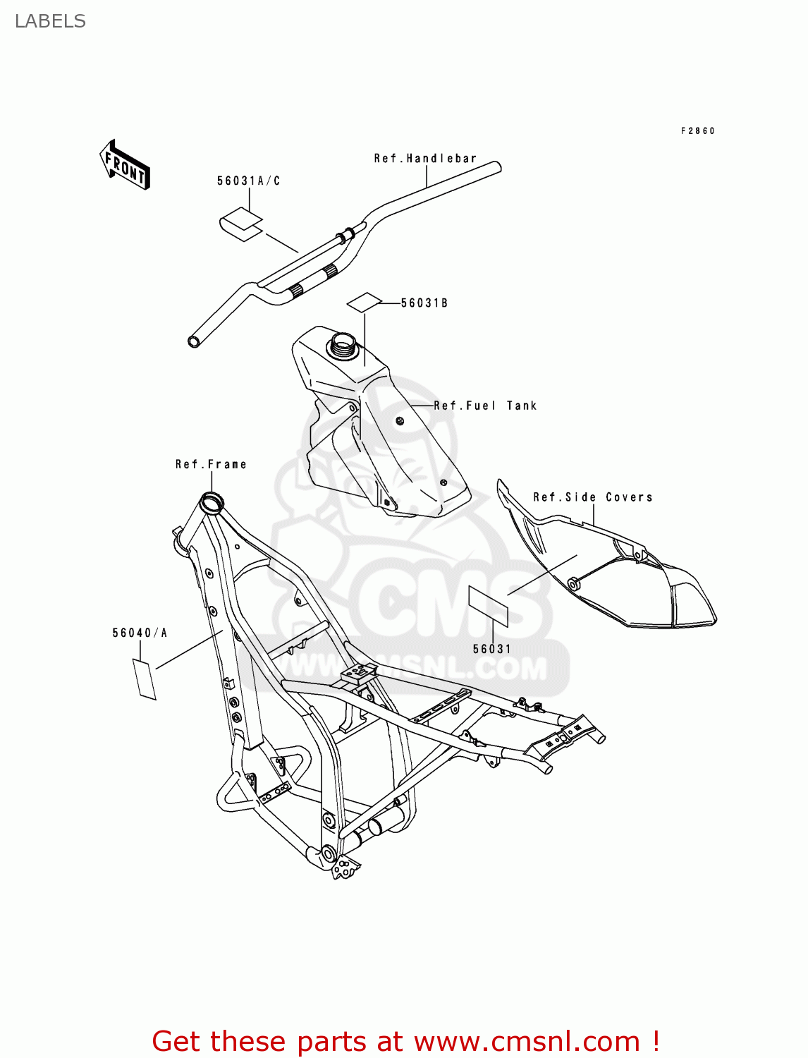 LABELS KLX300A2 KLX300R 1997 USA CANADA