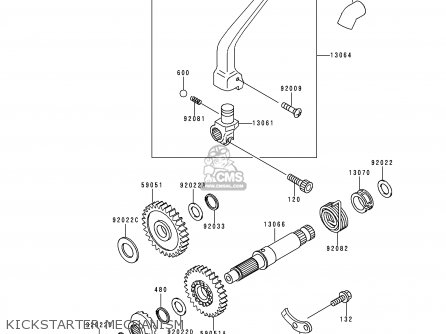 KICKSTARTER MECHANISM - KLX300A2 KLX300R 1997 USA CANADA