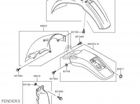 FENDERS - KLX300A2 KLX300R 1997 USA CANADA