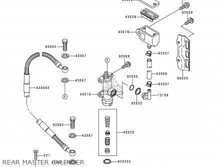 REAR MASTER CYLINDER - KLX300A2 KLX300R 1997 USA CANADA