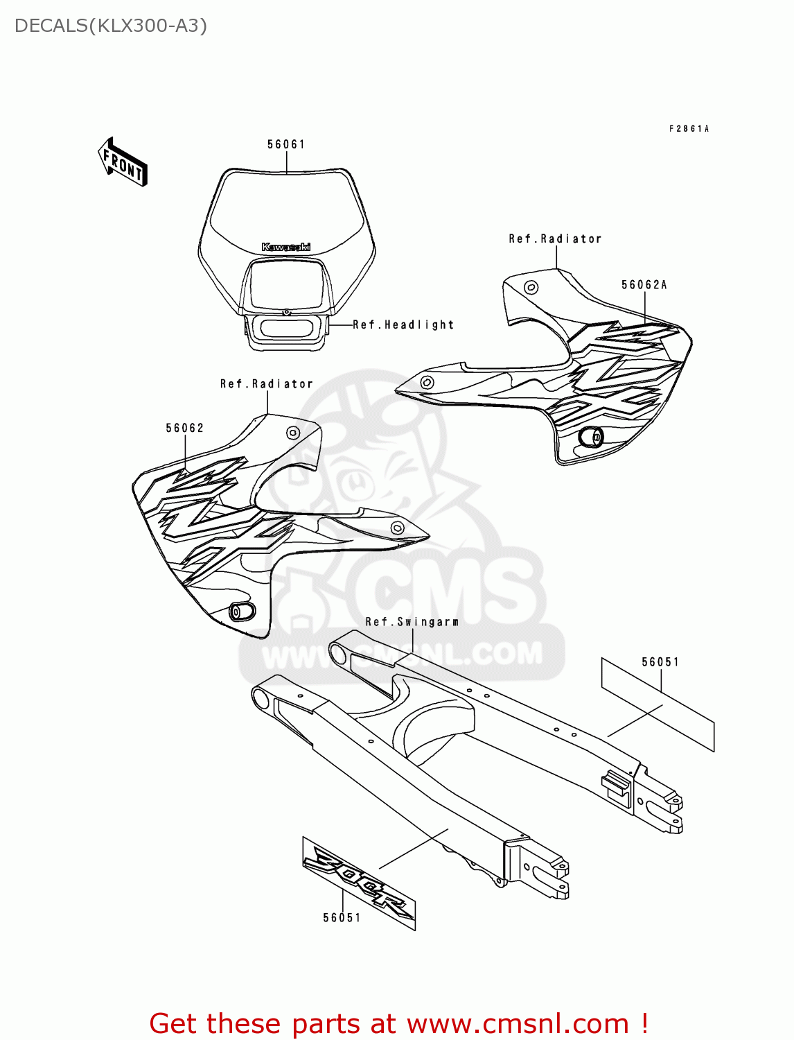 Kawasaki Klx300a3 Klx300r 1998 Europe Fr Decals(klx300-a3) - Buy 