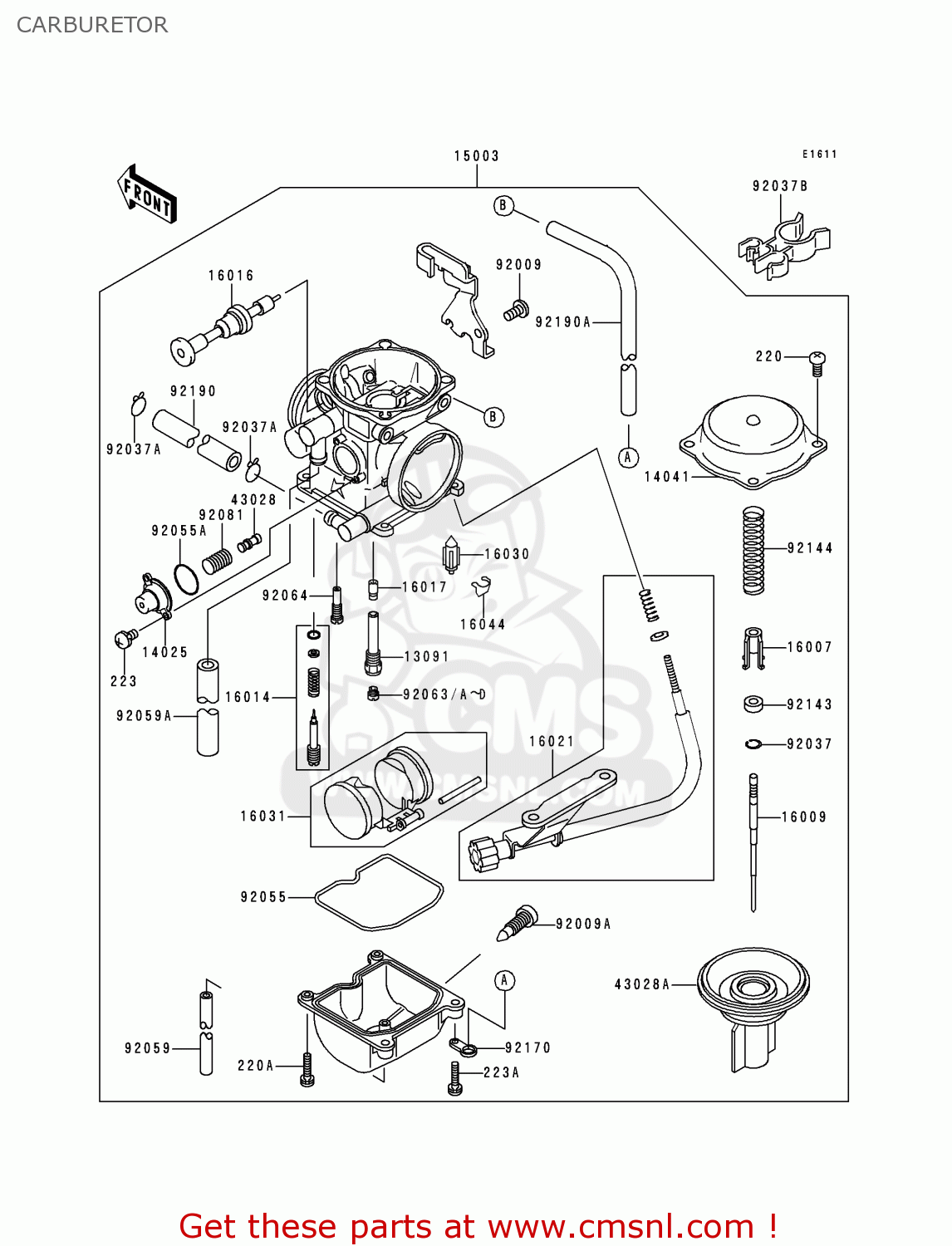 CARBURETOR KLX300A3 KLX300R 1998 EUROPE FR