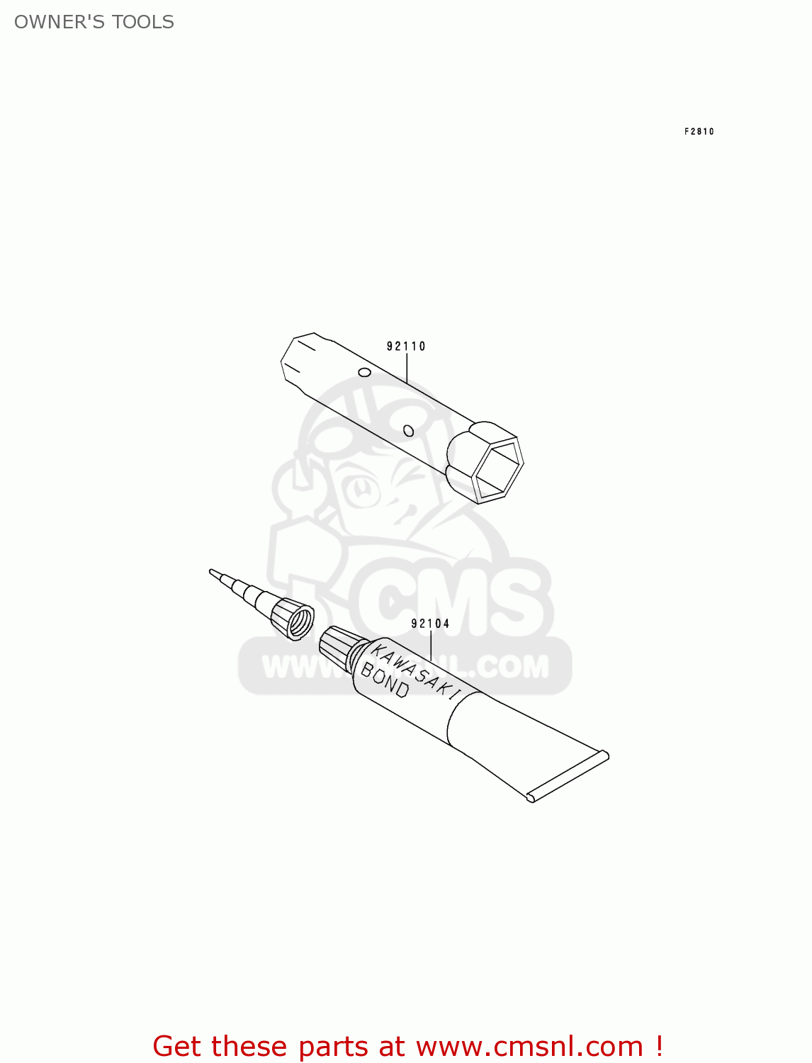 OWNER'S TOOLS KLX300A3 KLX300R 1998 USA CALIFORNIA CANADA