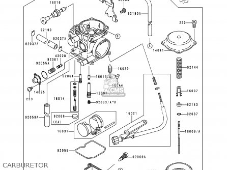 CARBURETOR - KLX300A3 KLX300R 1998 USA CALIFORNIA CANADA