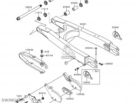 SWINGARM - KLX300A3 KLX300R 1998 USA CALIFORNIA CANADA