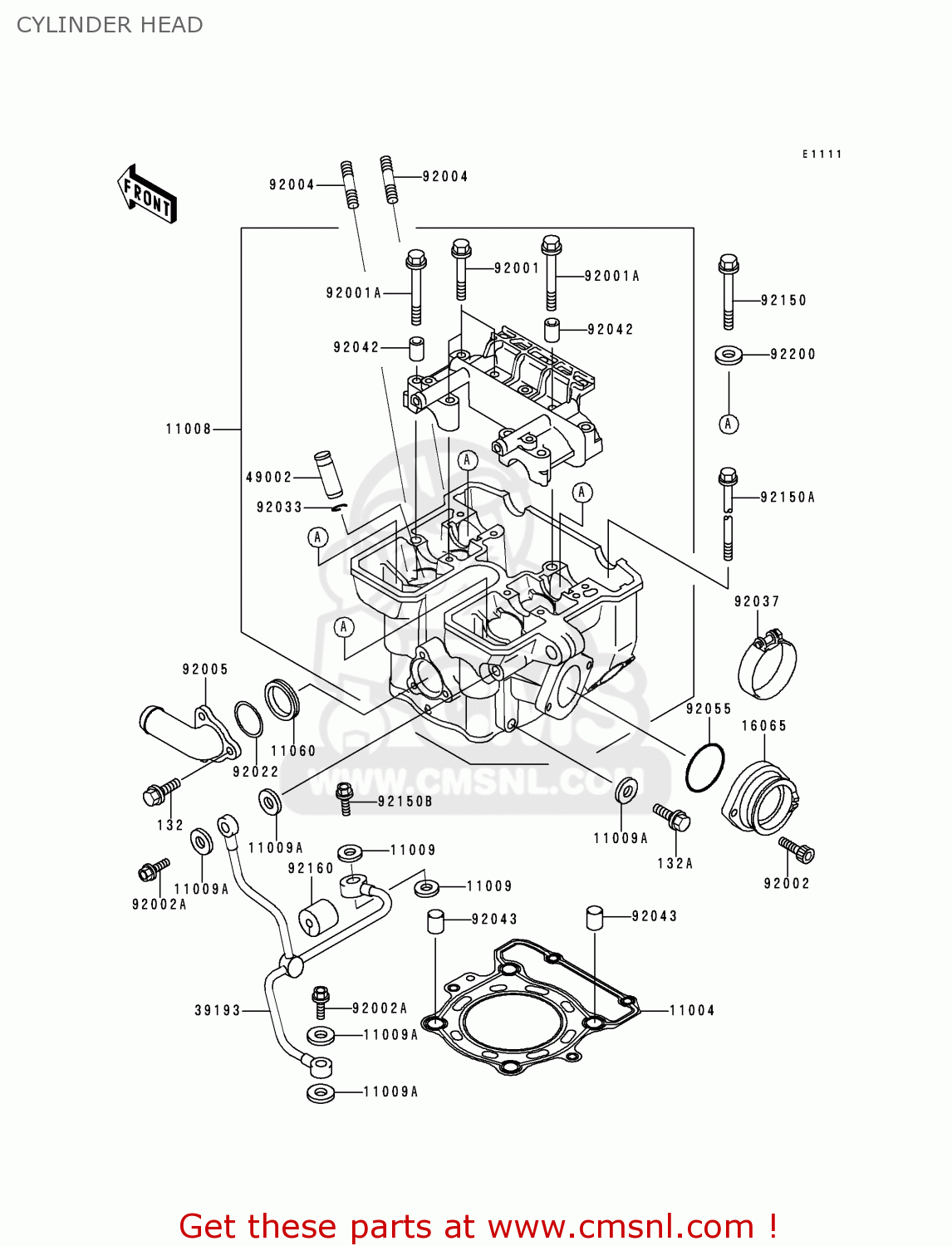 CYLINDER HEAD KLX300A4 KLX300R 1999 EUROPE FR