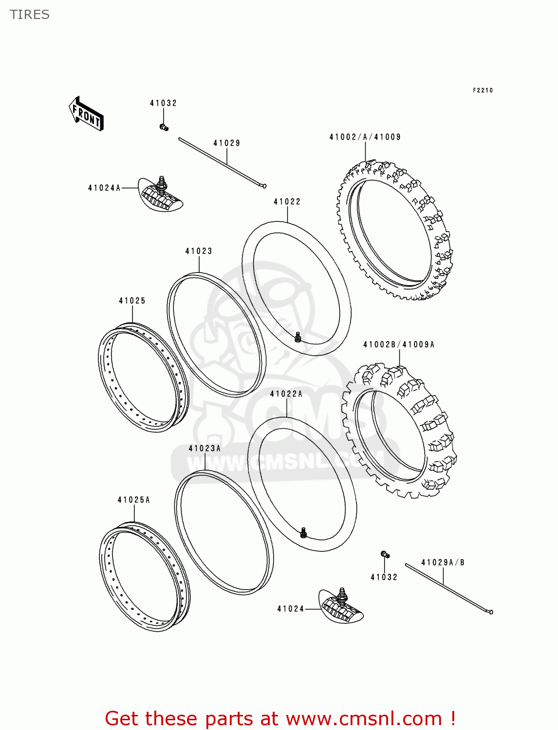 TIRES KLX300A4 KLX300R 1999 EUROPE FR