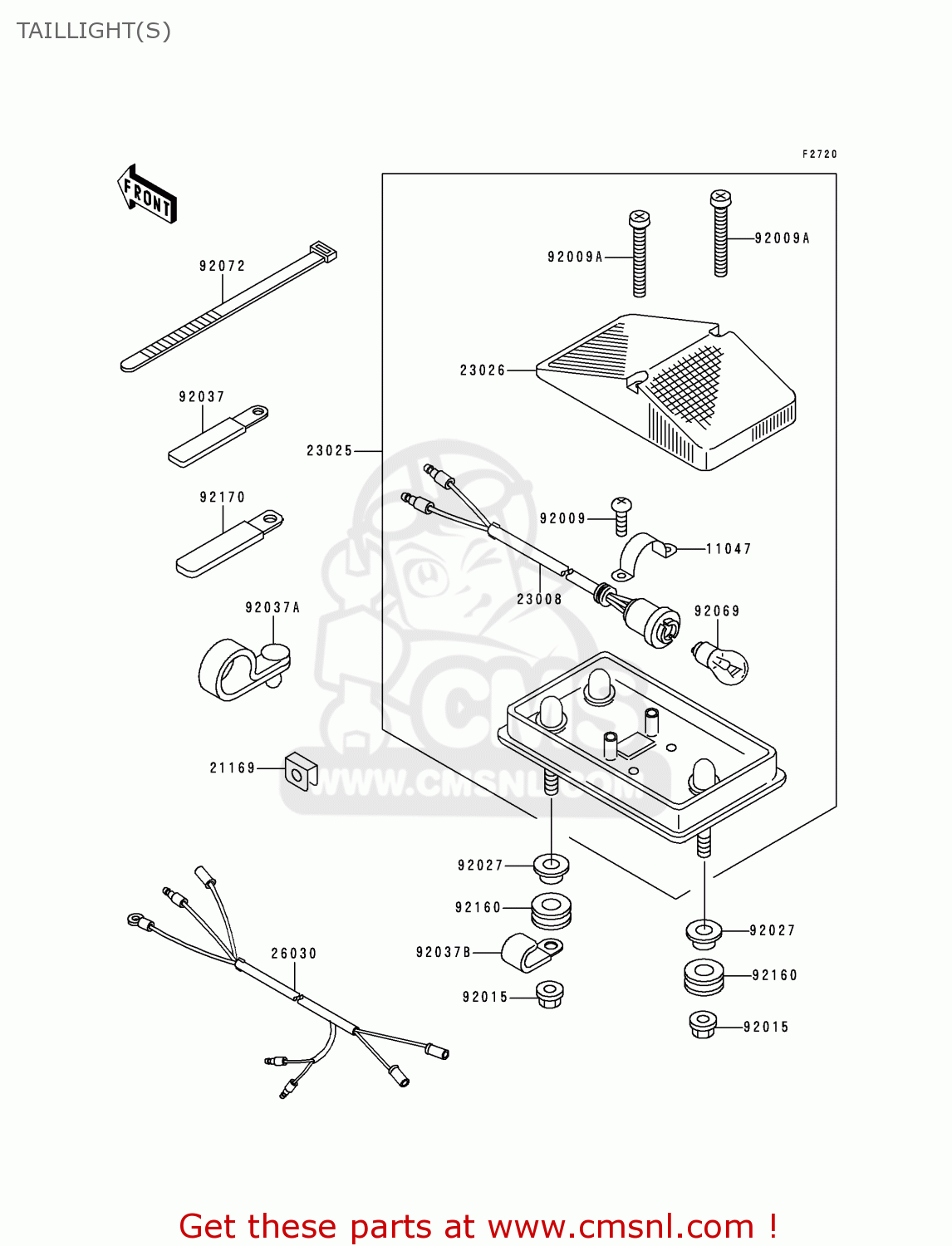 TAILLIGHT(S) KLX300A4 KLX300R 1999 EUROPE FR