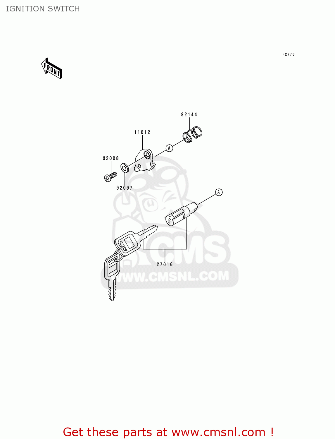 IGNITION SWITCH KLX300A4 KLX300R 1999 EUROPE FR