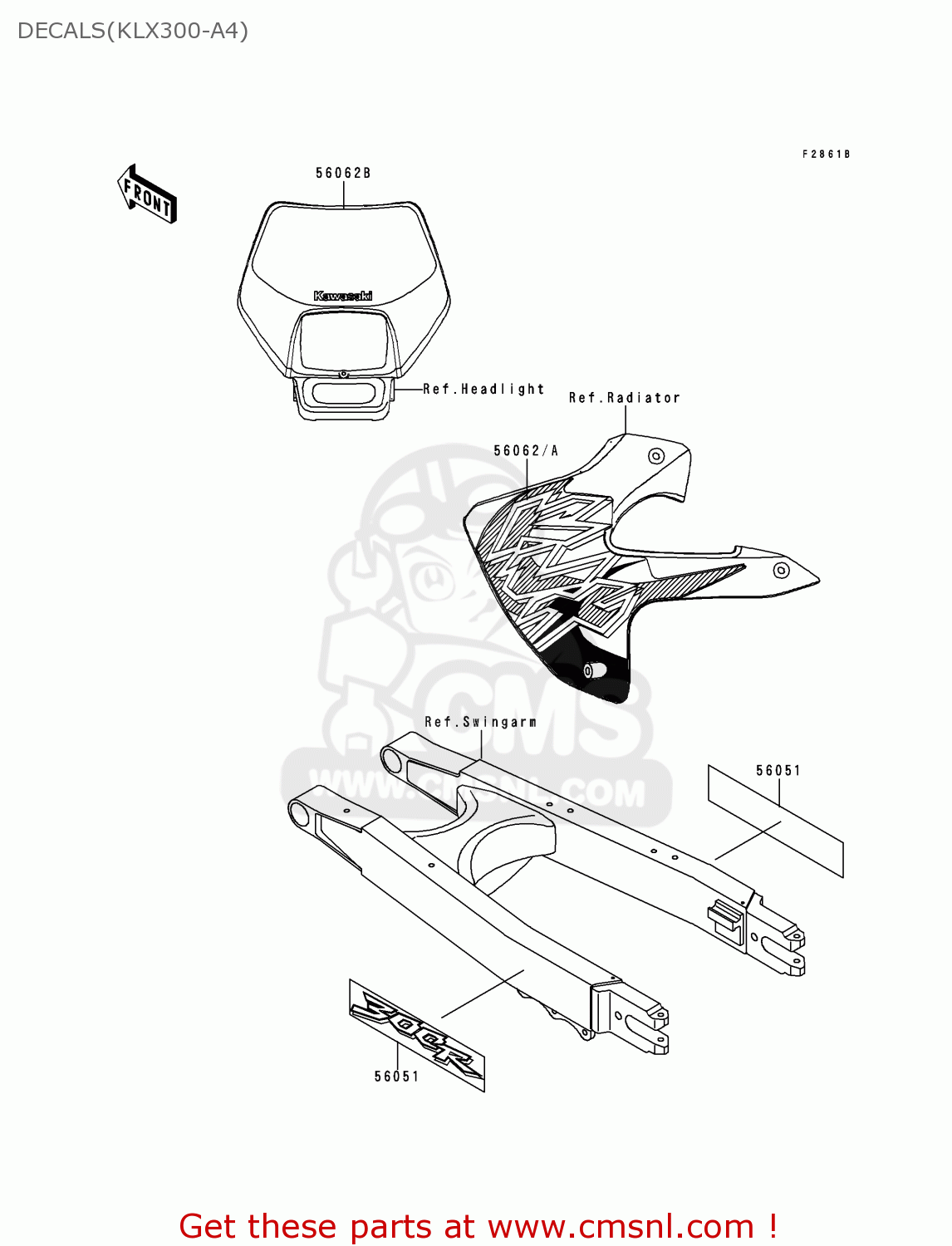 DECALS(KLX300-A4) KLX300A4 KLX300R 1999 EUROPE FR