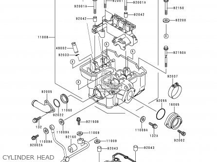 CYLINDER HEAD - KLX300A4 KLX300R 1999 EUROPE FR
