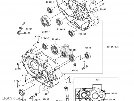 CRANKCASE - KLX300A4 KLX300R 1999 EUROPE FR