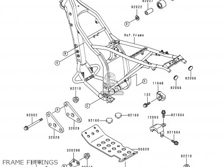 FRAME FITTINGS - KLX300A4 KLX300R 1999 EUROPE FR