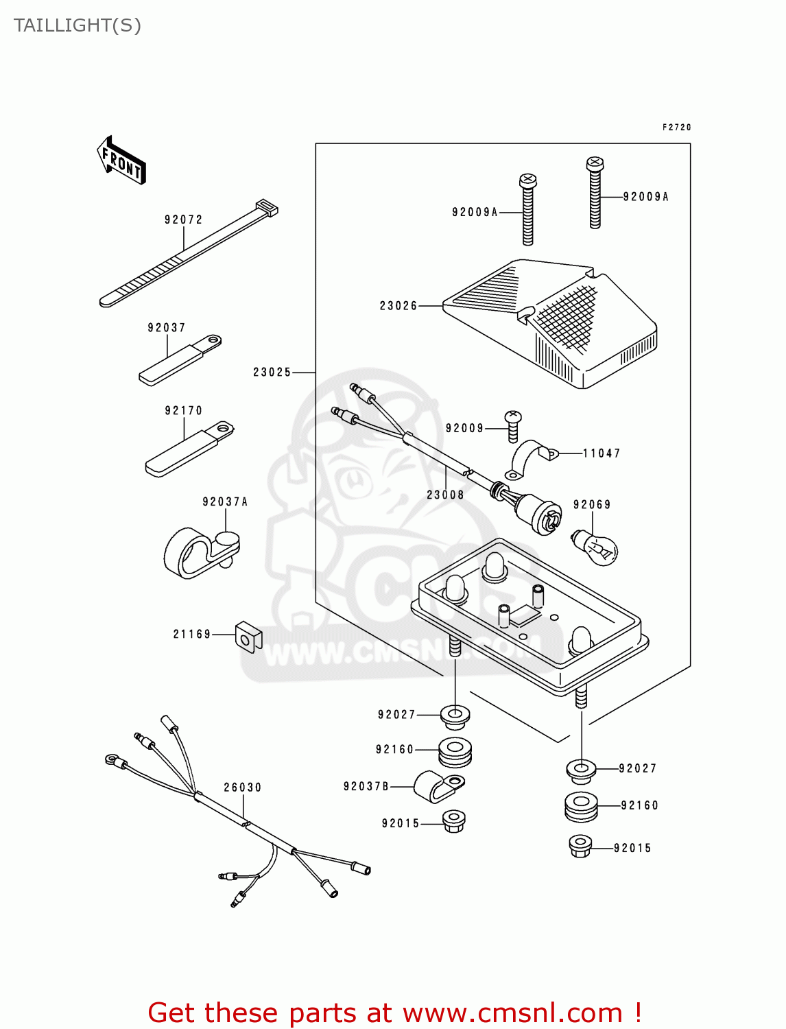 TAILLIGHT(S) KLX300A4 KLX300R 1999 USA CALIFORNIA CANADA