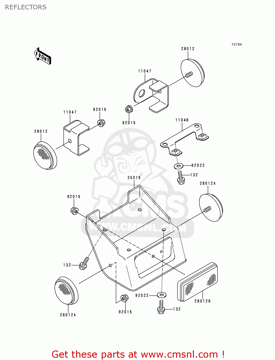 REFLECTORS KLX300A4 KLX300R 1999 USA CALIFORNIA CANADA