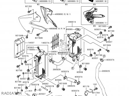 RADIATOR - KLX300A4 KLX300R 1999 USA CALIFORNIA CANADA