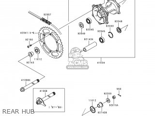 REAR HUB - KLX300A4 KLX300R 1999 USA CALIFORNIA CANADA