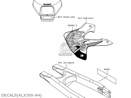 DECALS(KLX300-A4) - KLX300A4 KLX300R 1999 USA CALIFORNIA CANADA