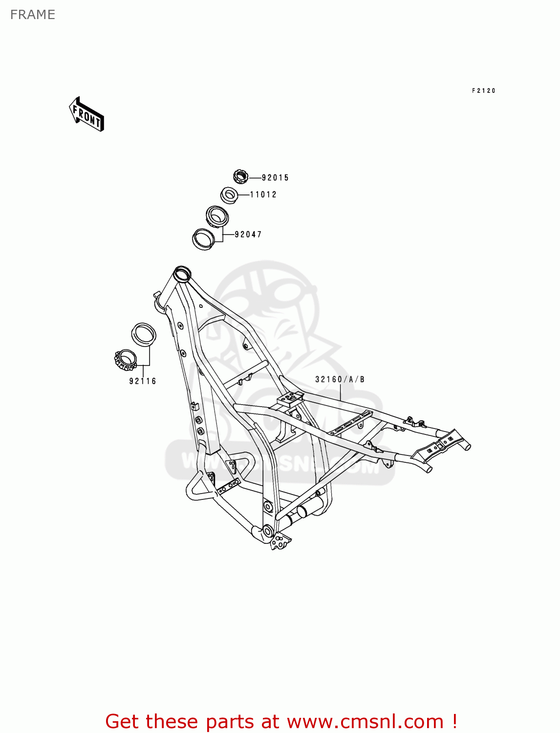 FRAME KLX300A5 KLX300R 2000 EUROPE FR