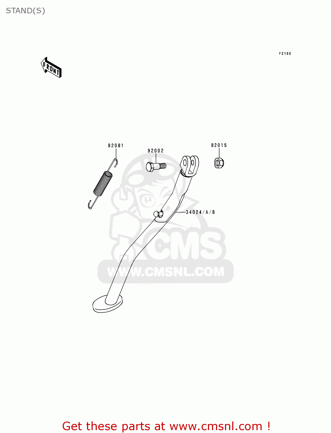 STAND(S) KLX300A5 KLX300R 2000 EUROPE FR