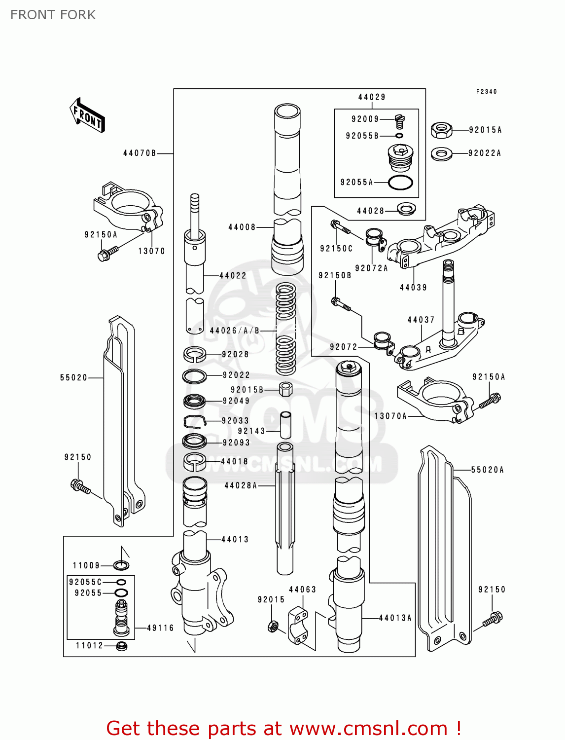 FRONT FORK KLX300A5 KLX300R 2000 EUROPE FR