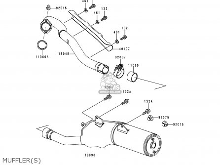 MUFFLER(S) - KLX300A5 KLX300R 2000 EUROPE FR