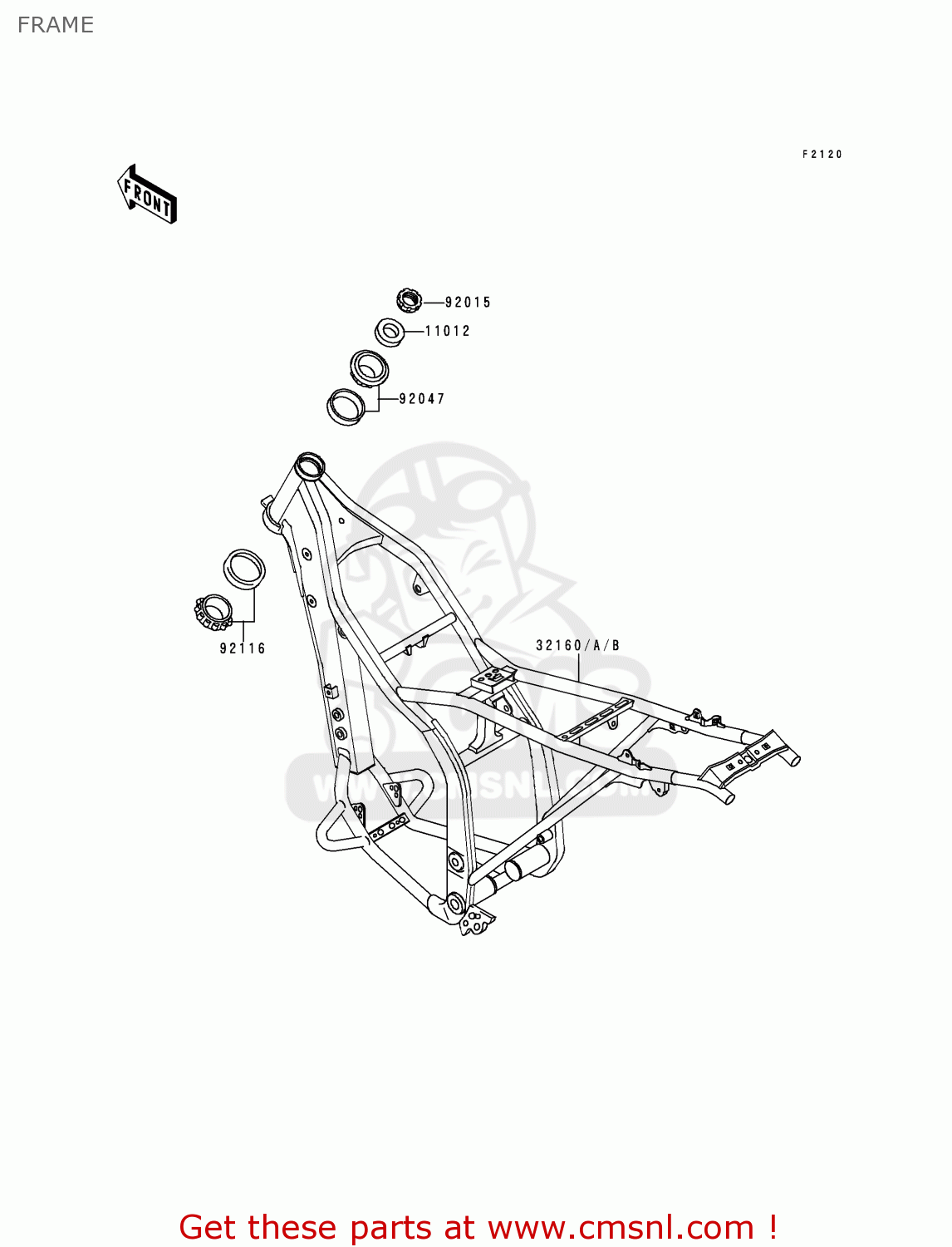 FRAME KLX300A5 KLX300R 2000 USA CALIFORNIA CANADA