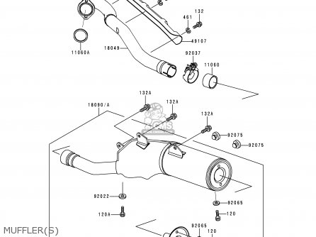 MUFFLER(S) - KLX300A5 KLX300R 2000 USA CALIFORNIA CANADA
