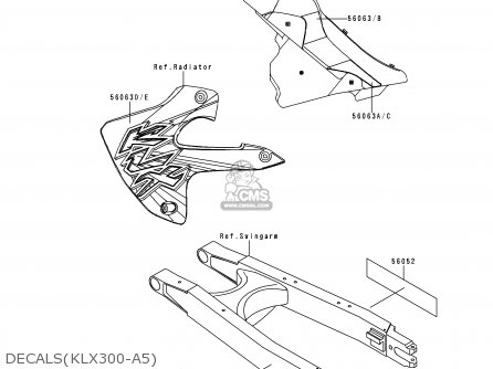 DECALS(KLX300-A5) - KLX300A5 KLX300R 2000 USA CALIFORNIA CANADA