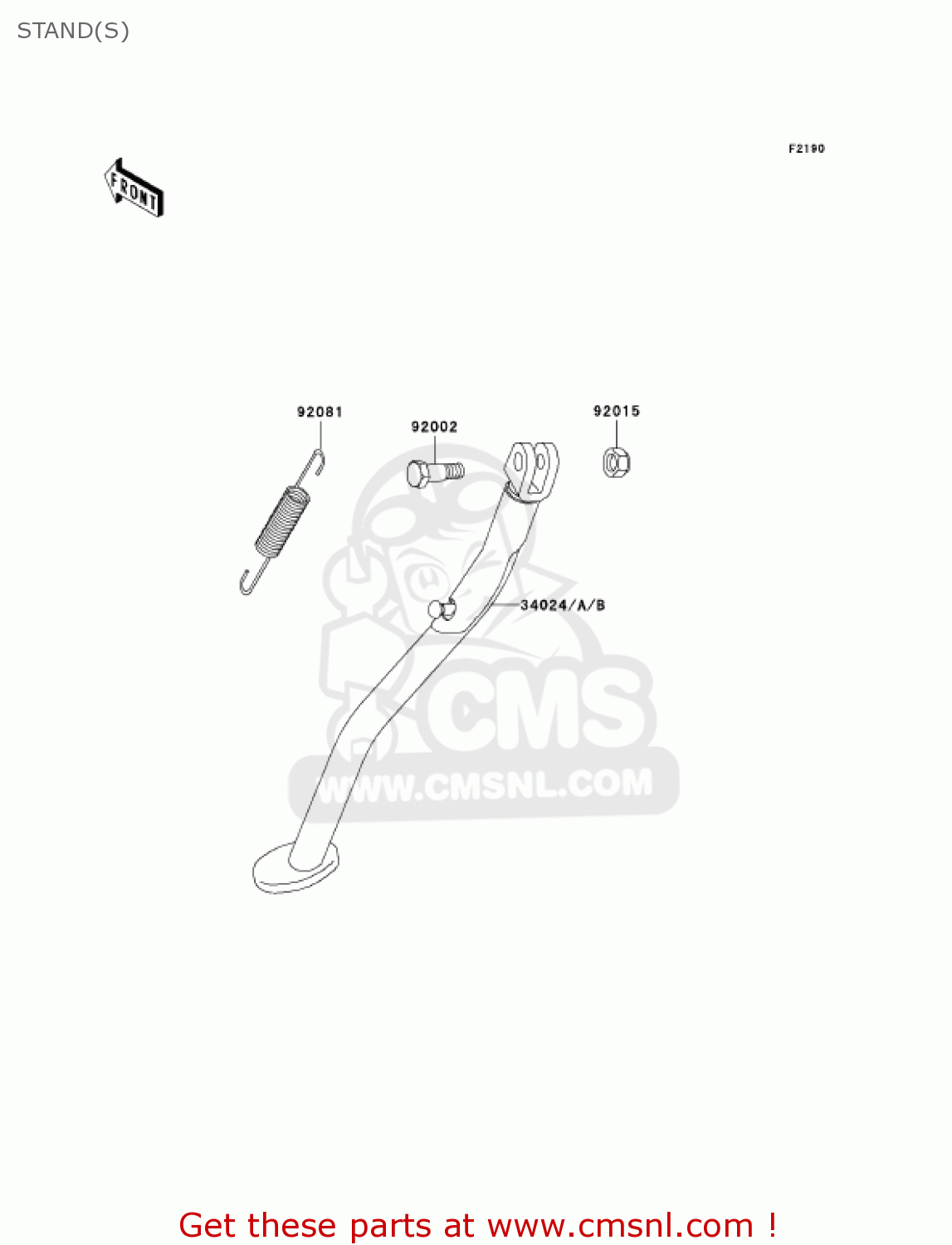 STAND(S) KLX300A6 KLX300R 2001 USA CALIFORNIA CANADA