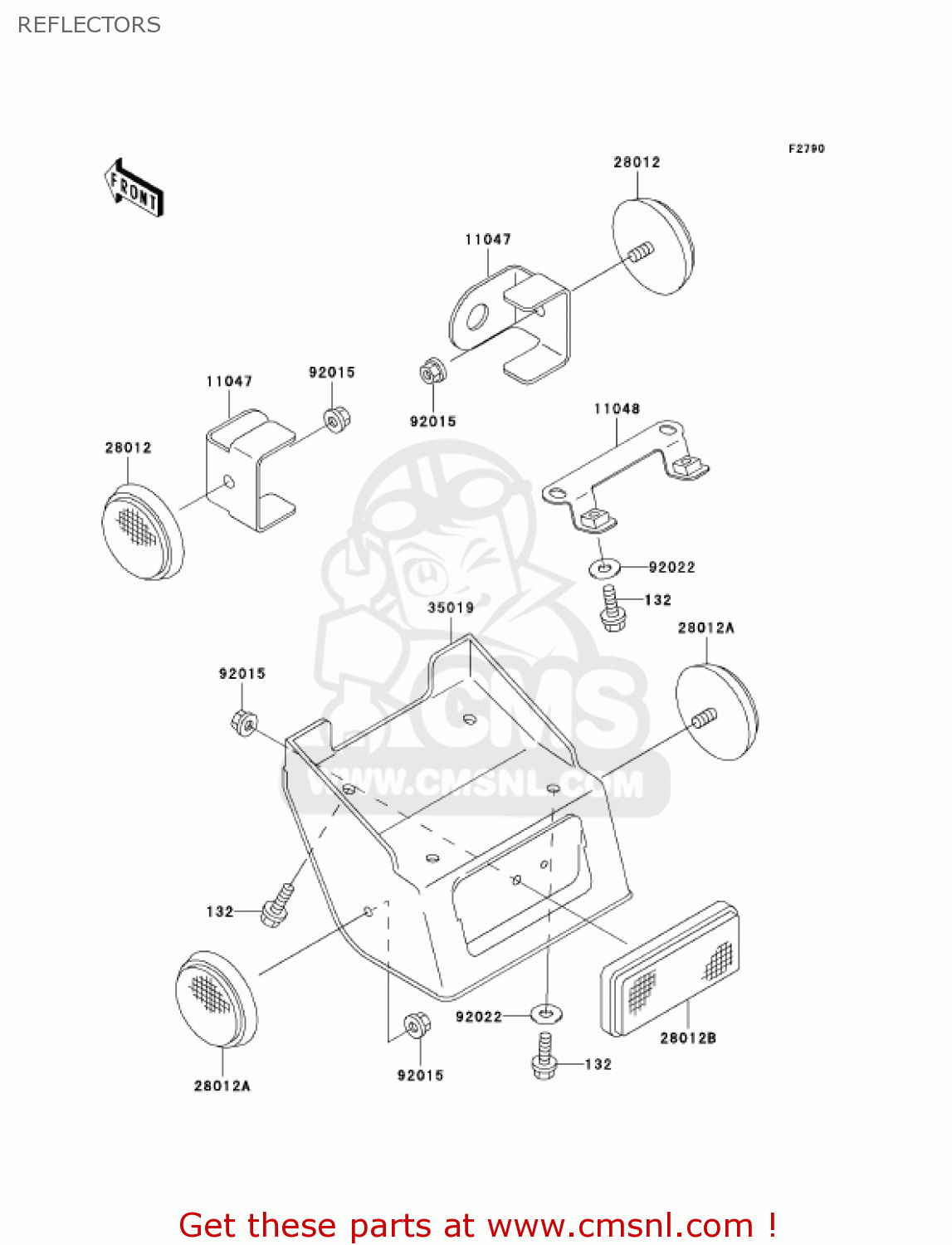 REFLECTORS KLX300A6 KLX300R 2001 USA CALIFORNIA CANADA
