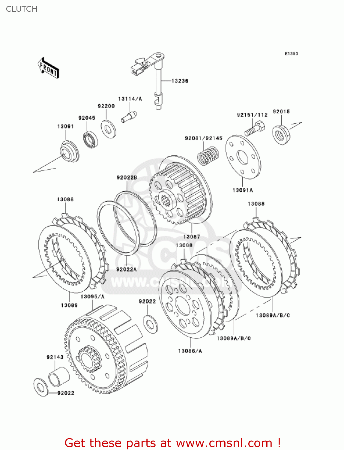 CLUTCH KLX300A6 KLX300R 2001 USA CALIFORNIA CANADA