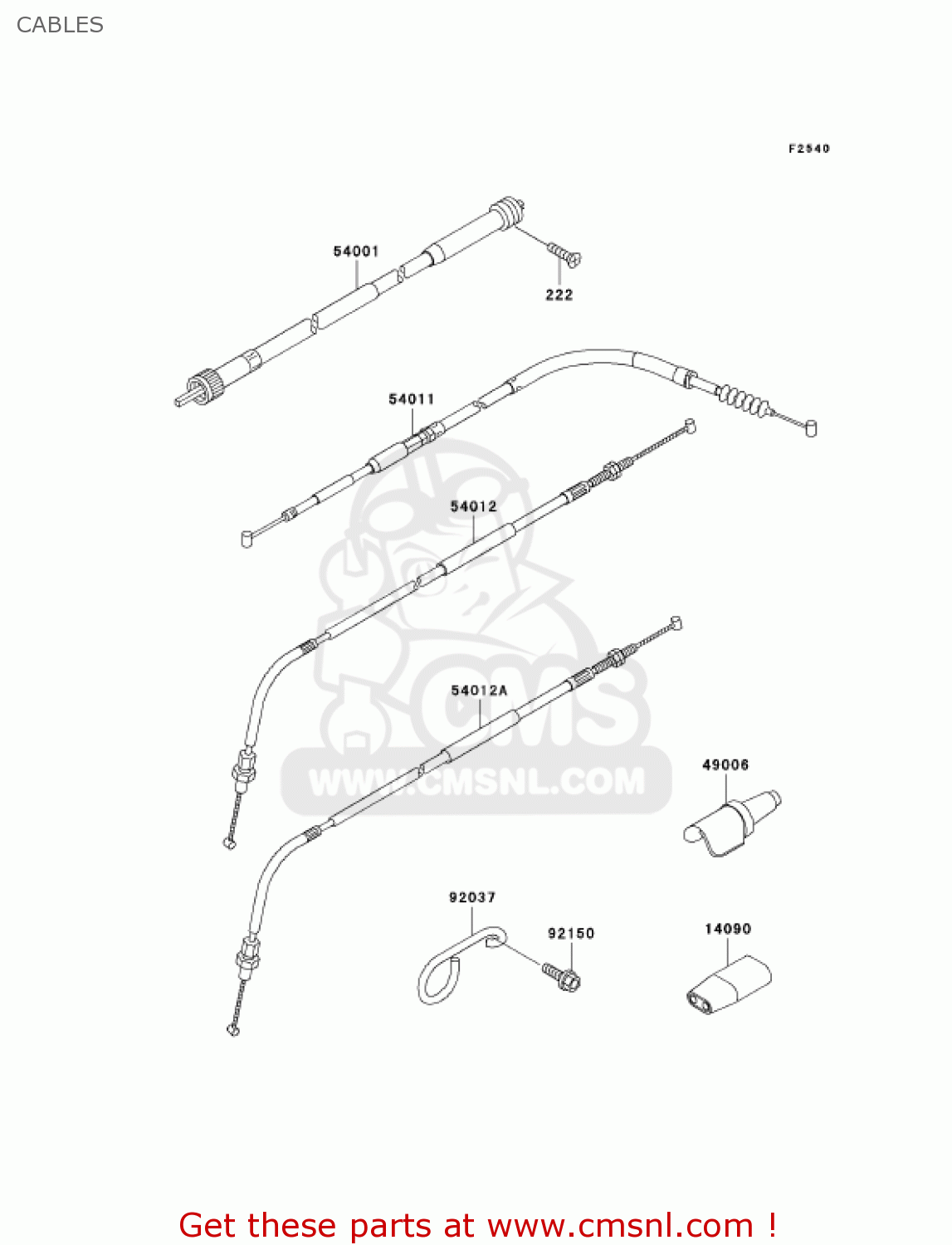CABLES KLX300A6 KLX300R 2001 USA CALIFORNIA CANADA