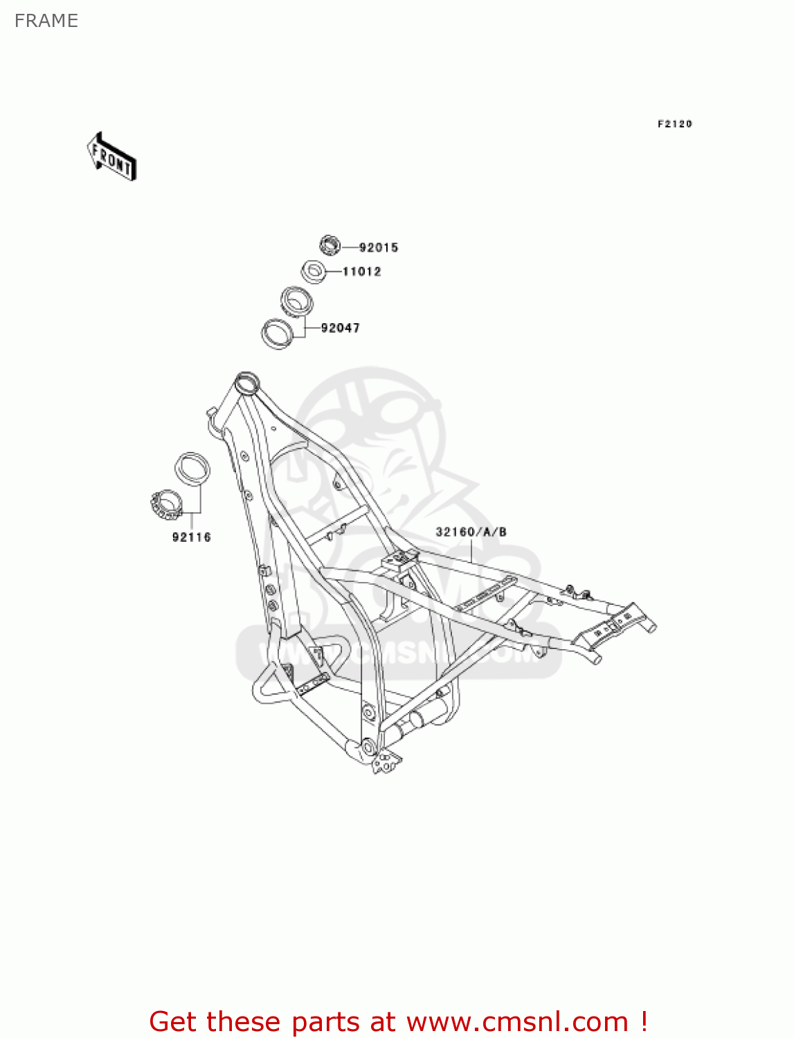 FRAME KLX300A6 KLX300R 2001 USA CALIFORNIA CANADA